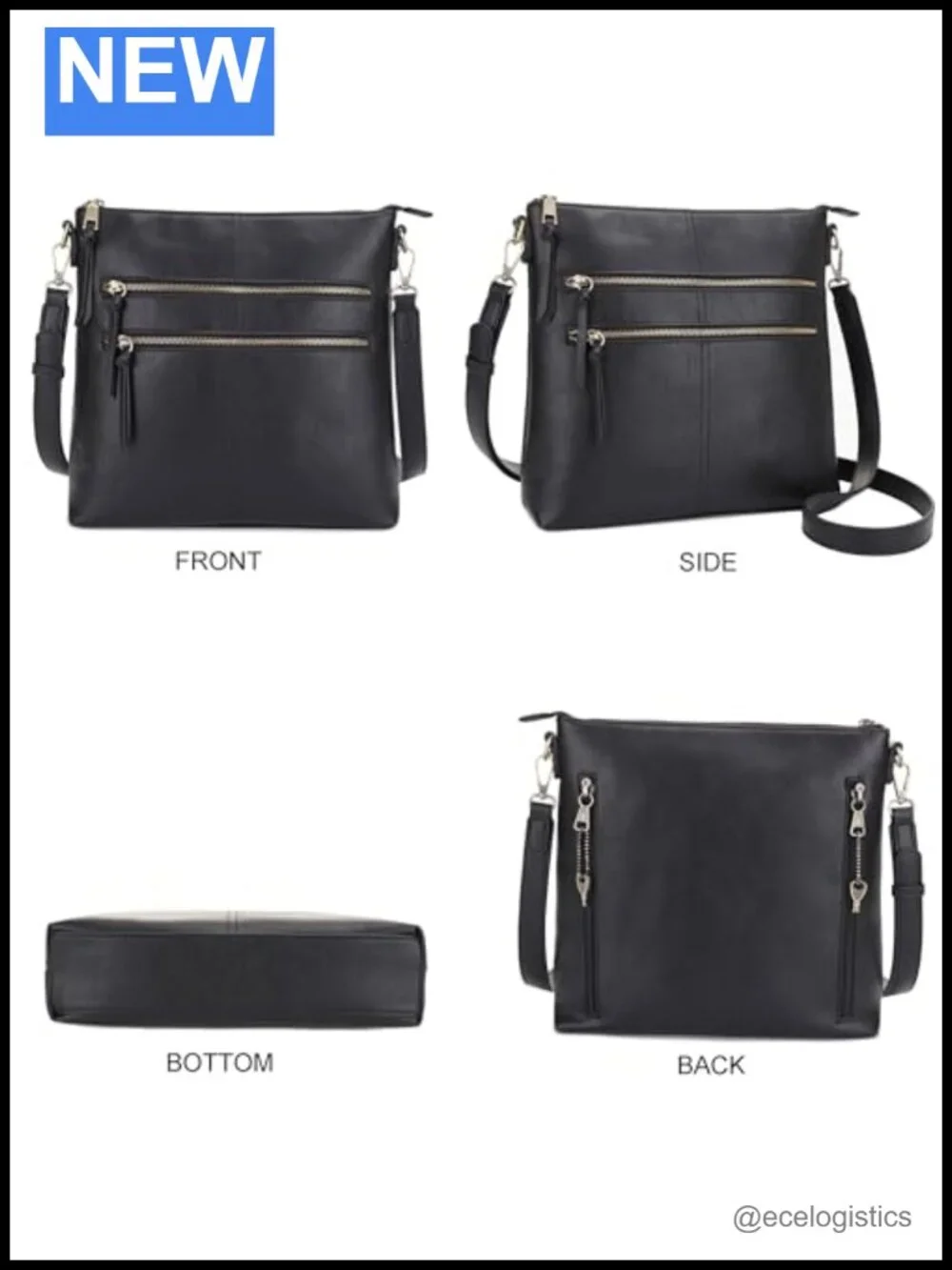 Large Concealed Carry Crossbody Purse for Women Multi Pocket Vegan Leather